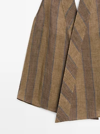 Printed waistcoat with crossover neckline