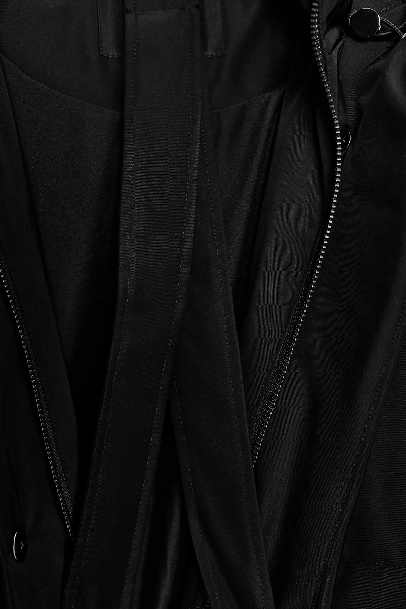 LONG WATER REPELLENT WINDPROOF HOODED PUFFER COAT