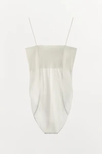 FITTED STRAPPY BODYSUIT WITH SEAMS