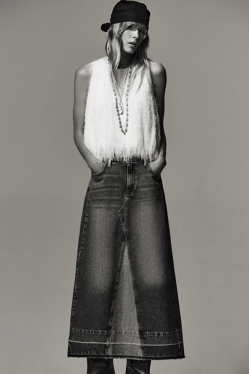 JUPE MIDI EN JEAN COMBINÉ Z1975