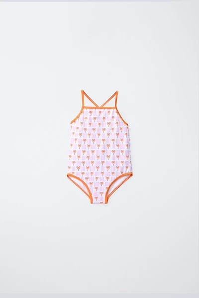 1-6 YEARS / PALM TREE PRINT SWIMSUIT