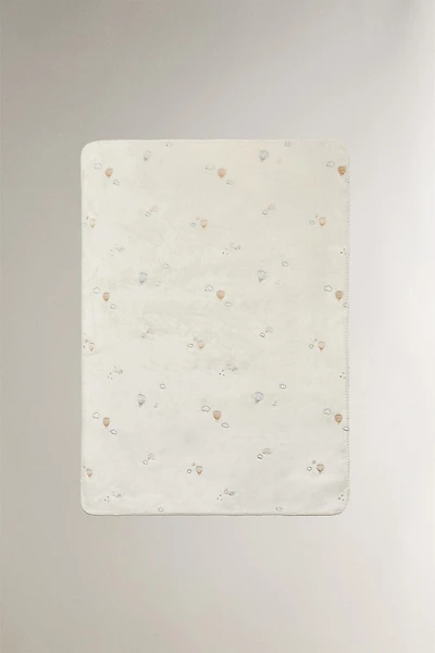EMBROIDERED BALLOON BABY FLEECE BLANKET
