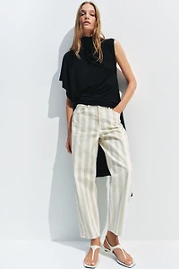 ZW COLLECTION MID-RISE STRIPED TAPERED JEANS
