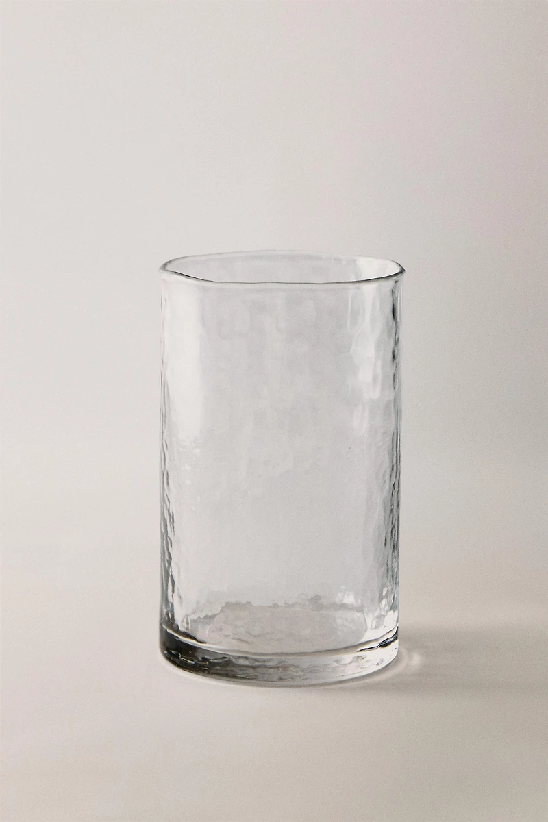 HAMMERED GLASS SOFT DRINK TUMBLER