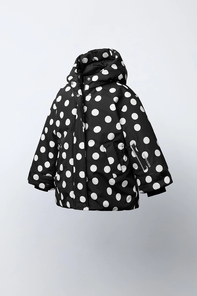 WATER RESISTANT AND WINDPROOF POLKA DOT JACKET