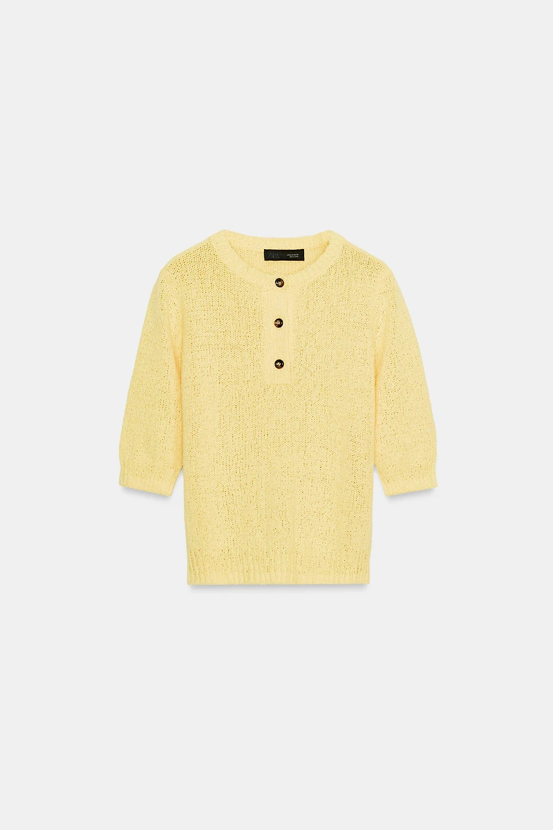 POLO EN MAILLE À MANCHES 3/4