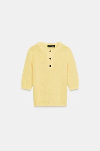 POLO EN MAILLE À MANCHES 3/4