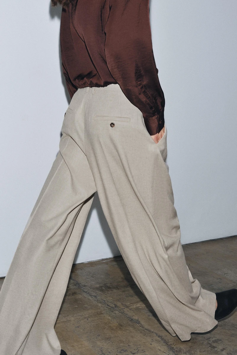 PLEATED WOOL PANTS ZW COLLECTION