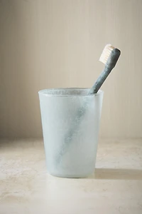 FROSTED GLASS TOOTHBRUSH HOLDER