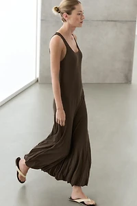 Robe midi à détails bouffants