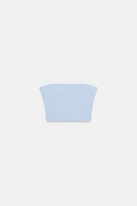 TEXTURED BANDEAU TOP