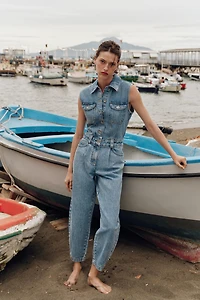 Z1975 BALLOON LEG DENIM JUMPSUIT