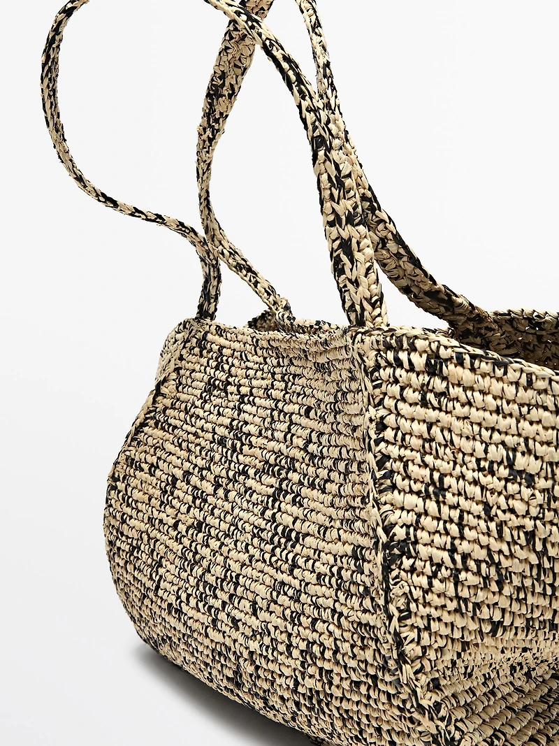 100% raffia mid-sized tote bag