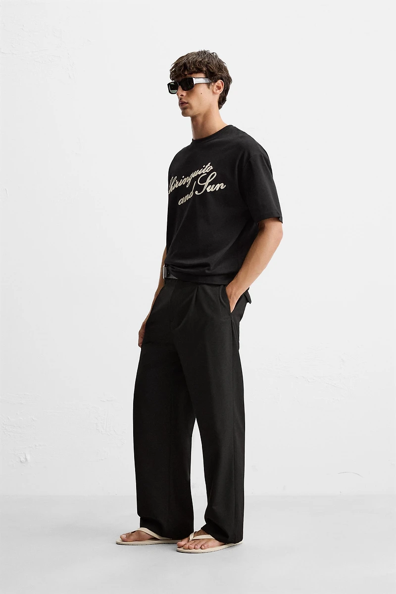 EMBROIDERED TEXT T-SHIRT