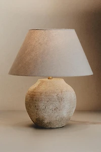 AGED CERAMIC TABLE LAMP