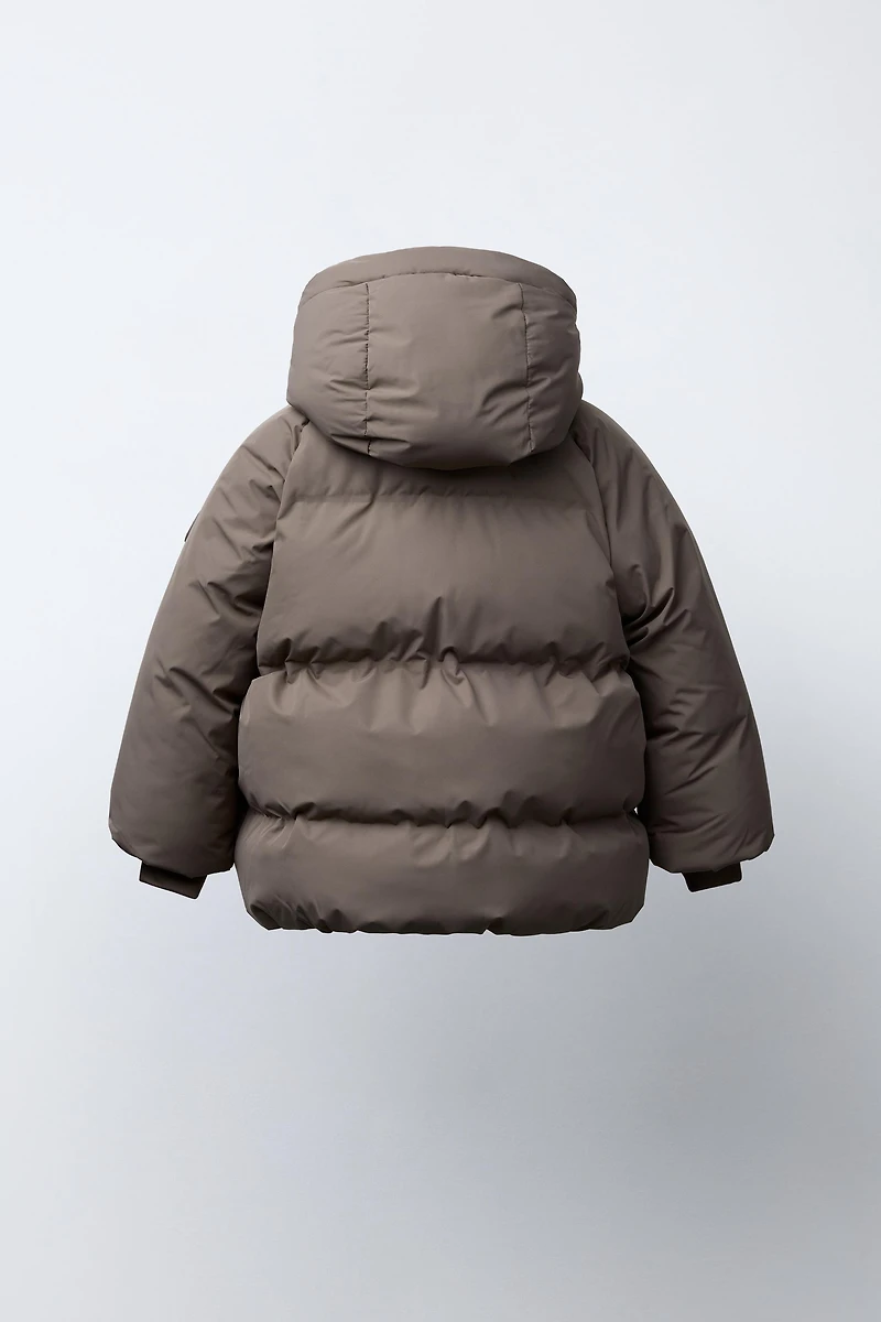 WATER REPELLENT HOODED PUFFER COAT