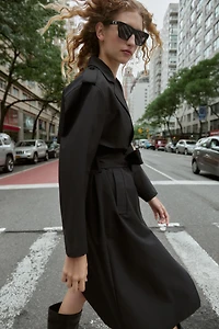 WINDPROOF WATER REPELLENT LONG BELTED TRENCH COAT