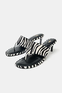 ANIMAL PRINT LEATHER SANDALS