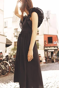 RUFFLED COMBINATION DRESS