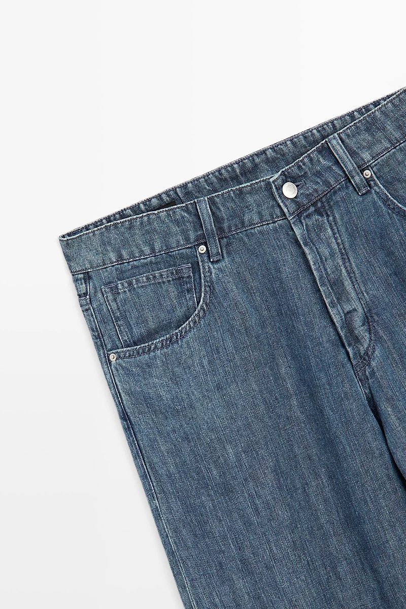 100% linen wide-leg jeans