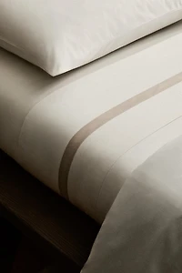 SATEEN FLAT SHEET WITH BORDER (300 THREAD COUNT)