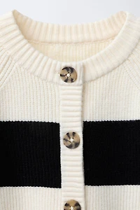 GILET EN MAILLE RAYURES