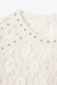 STUDDED LACE TOP