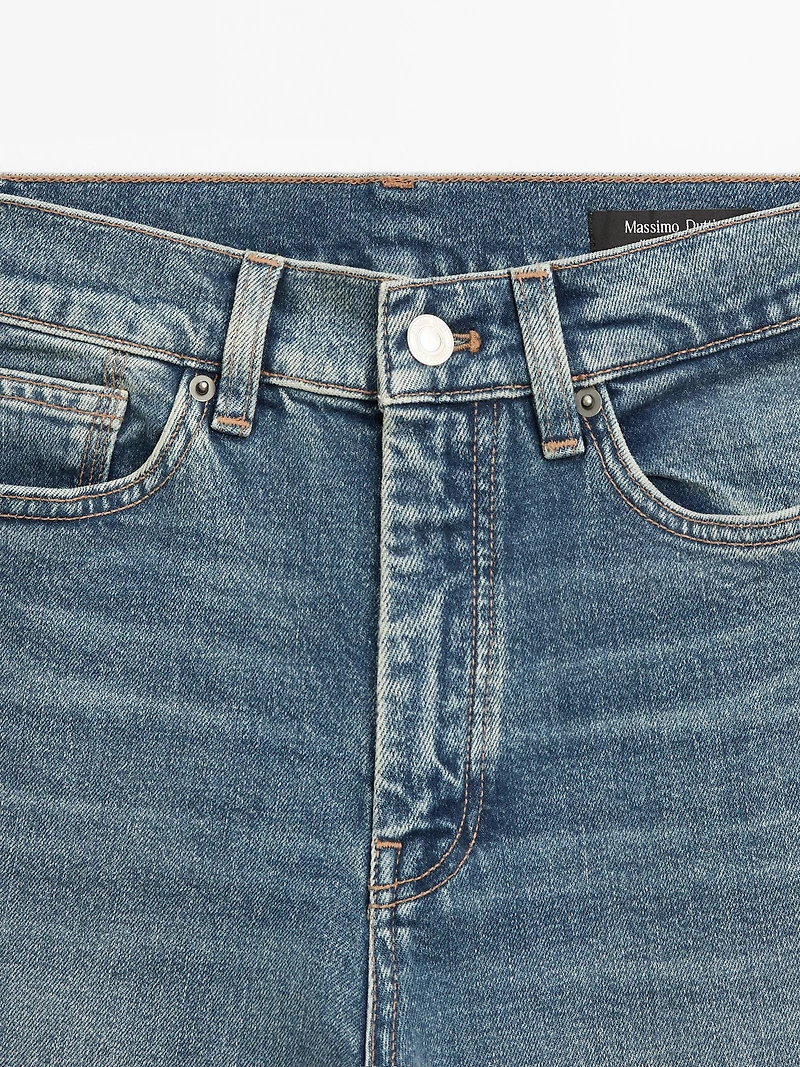 High-waist boot-cut jeans