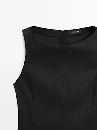 Long flowing linen blend dress