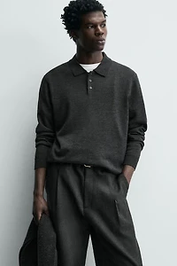 WOOL KNIT POLO SHIRT