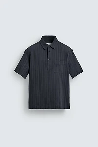 TEXTURED STRIPED POLO SHIRT