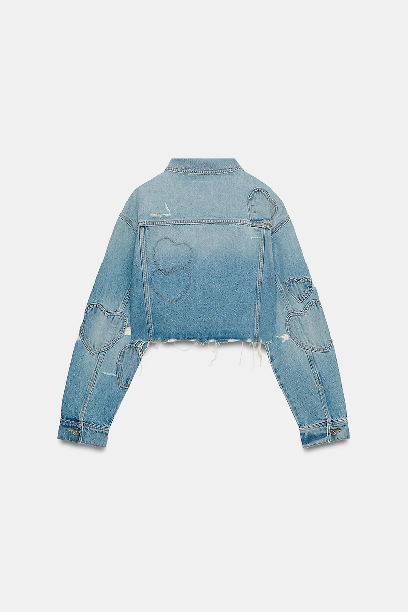 TRF DENIM JACKET WITH HEARTS