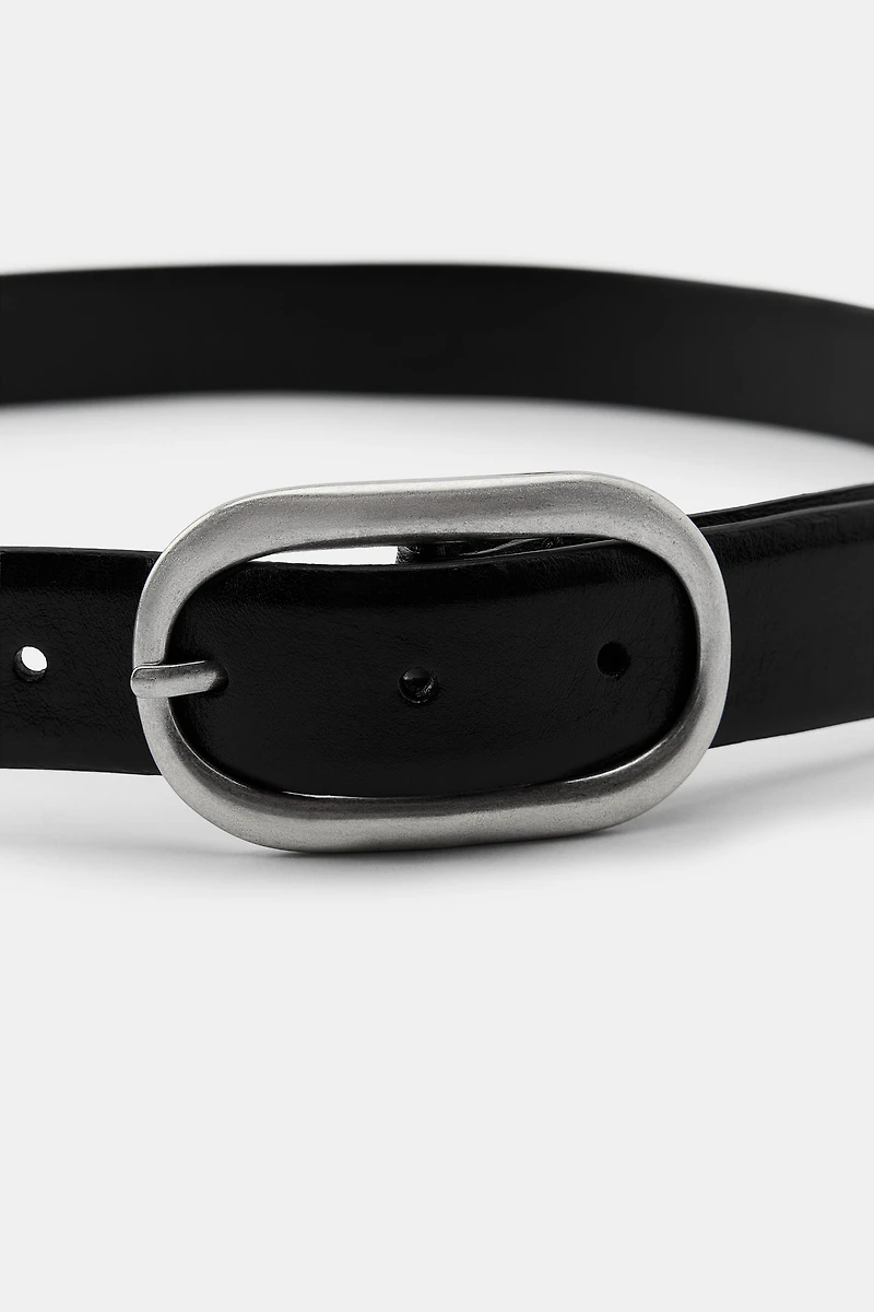 CEINTURE EN CUIR À DOUBLE BOUCLE