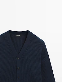 Cardigan à col en V laine mélangée
