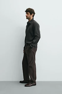 COMBINATION WAFFLE TEXTURED POLO SHIRT