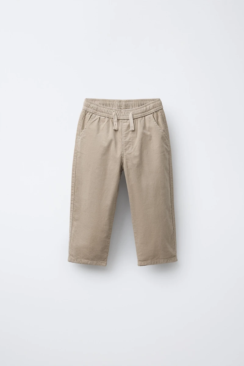 PANTALON EN VELOURS CÔTELÉ FIN DOUBLÉ