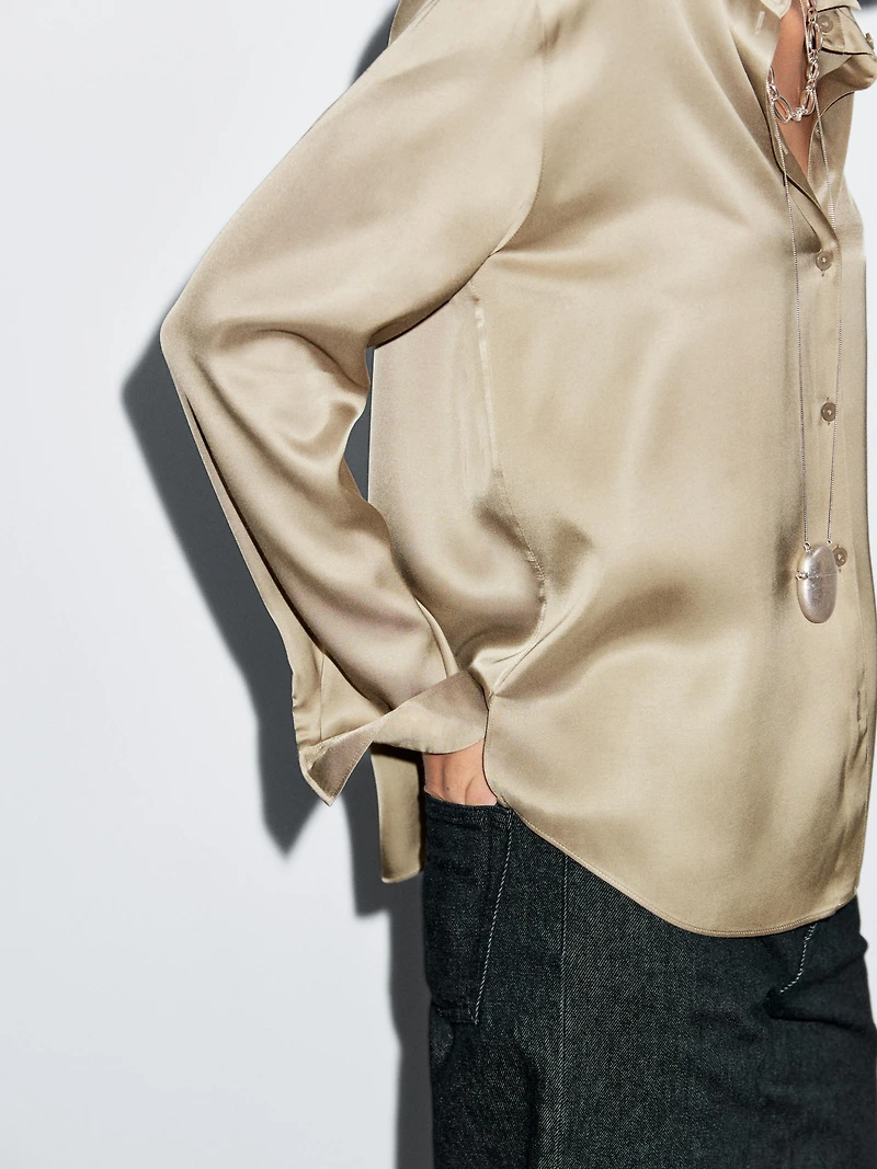 Chemisier fluide satiné