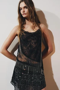 BEADED HALTER TOP
