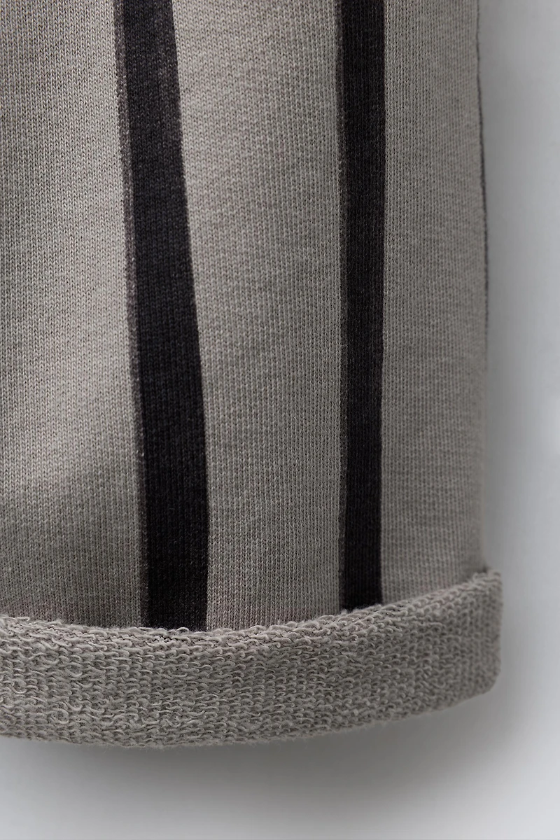STRIPED BAGGY PLUSH PANTS