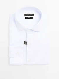 Chemise slim à rayures 100 % coton