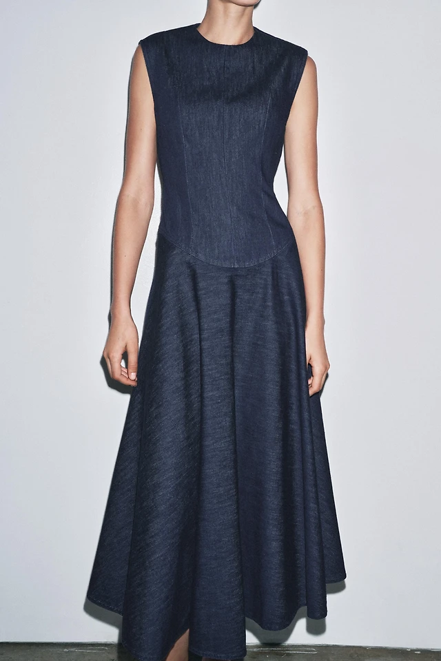 white christmas dresses Z Supply: Authentic Denim Mini Dress in Medium Indigo main image 1