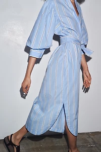 ROBE RAYÉE CEINTURE ZW COLLECTION