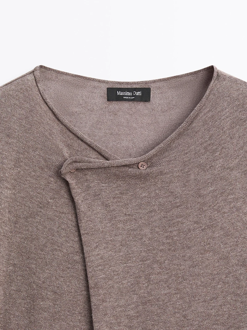T-shirt manches courtes fermeture asymétrique