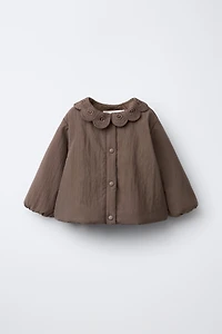 CROCHET COLLAR PADDED JACKET