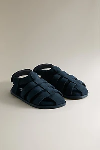 KIDS LEATHER CAGE SANDALS