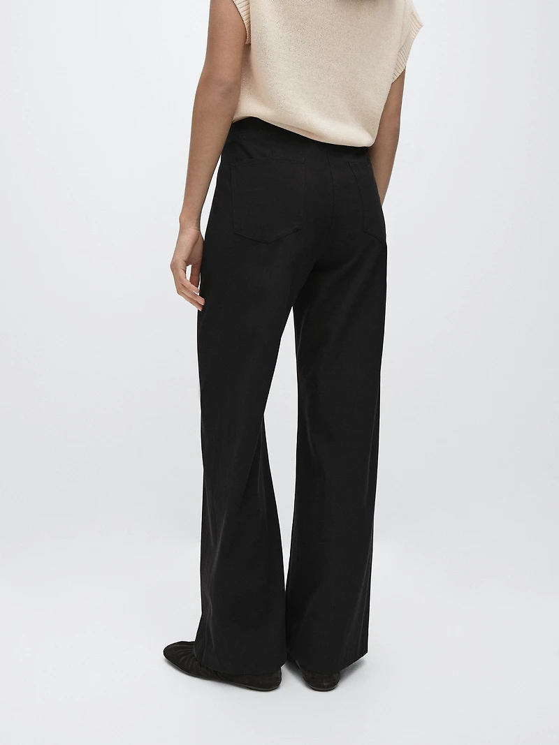 Cotton blend flared pants