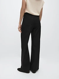 Cotton blend flared pants