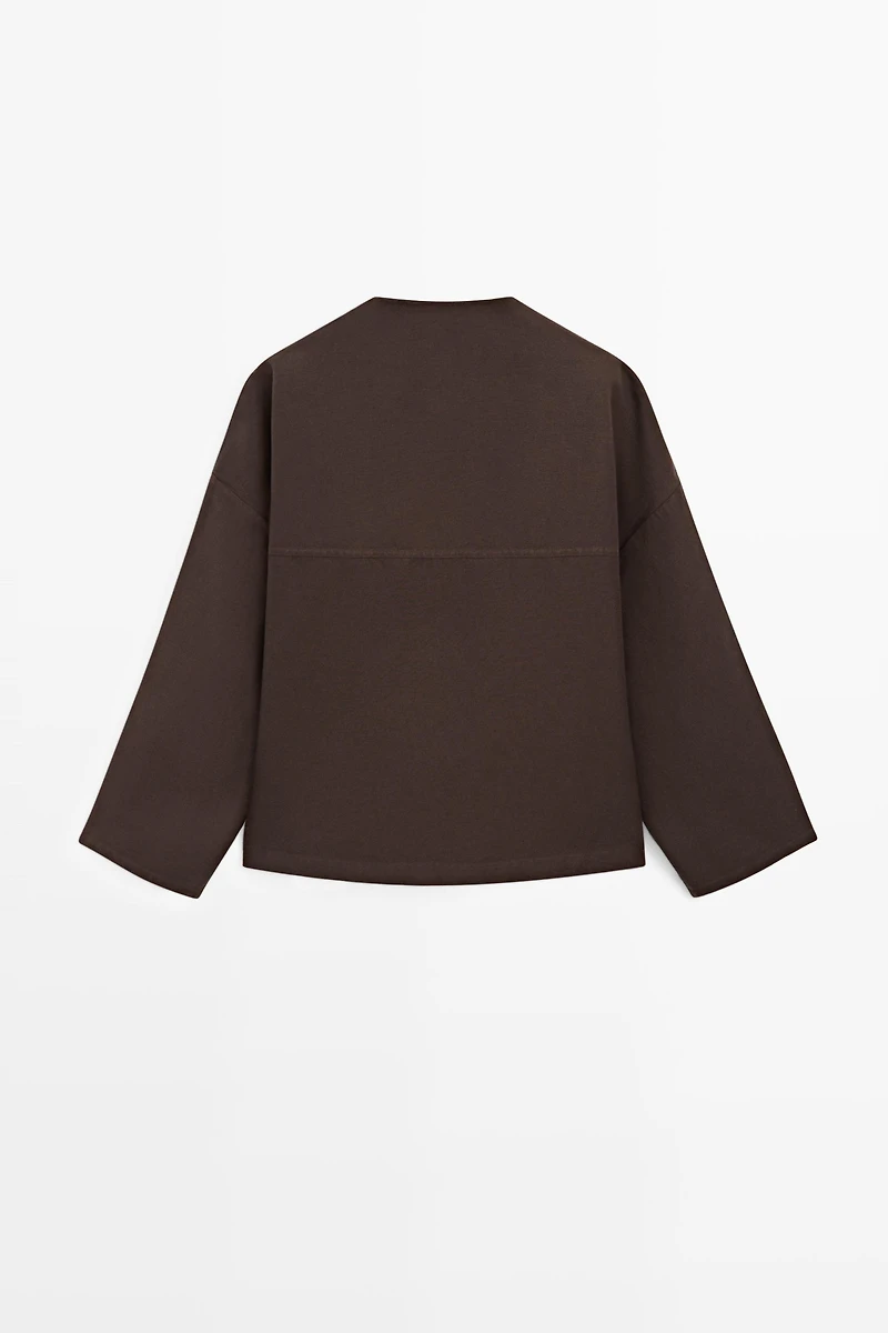 Cotton and linen pocket kimono