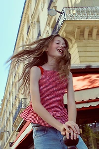 GINGHAM HALTER TOP