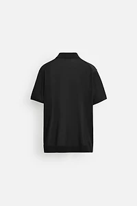 COTTON - SILK BLEND KNIT POLO